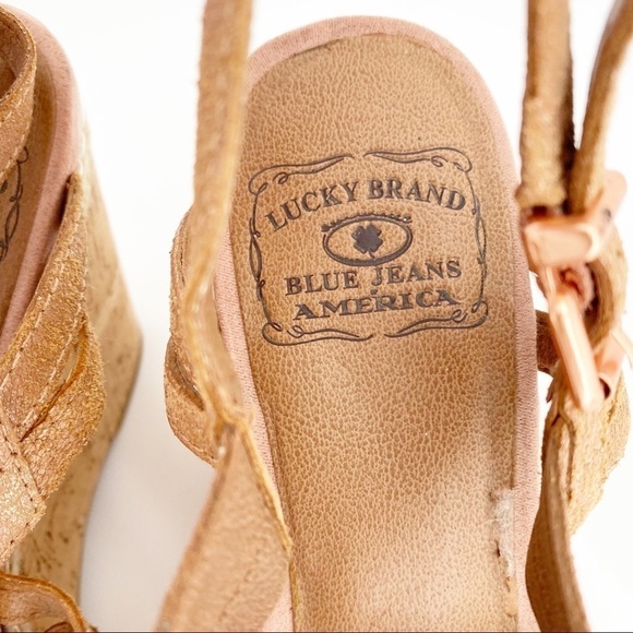 LUCKY BRAND Keena Wedge Sandal Rosegold, Size 9 - Picture 7 of 11